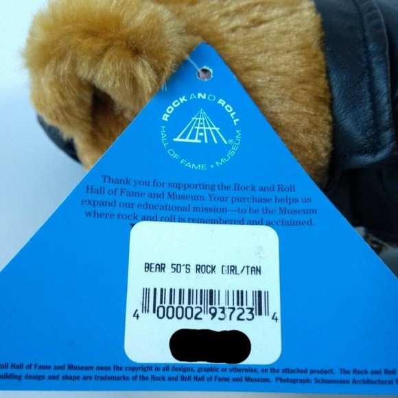 Rock and Roll Hall of Fame 12" 50's Girl Bear+9" Bulldog Rock Drummer Plush 2-Pc - Picture 10 of 12